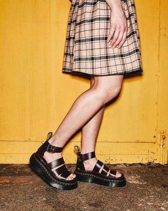 Sandalias Plataforma Dr. Martens Clarissa Ii Atlas Quad Mujer Vino MX-03861